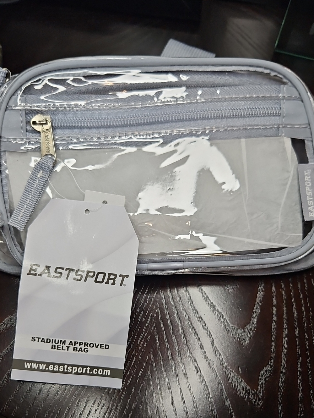 EastSports Clear Belt Bag in Light Gray NWT